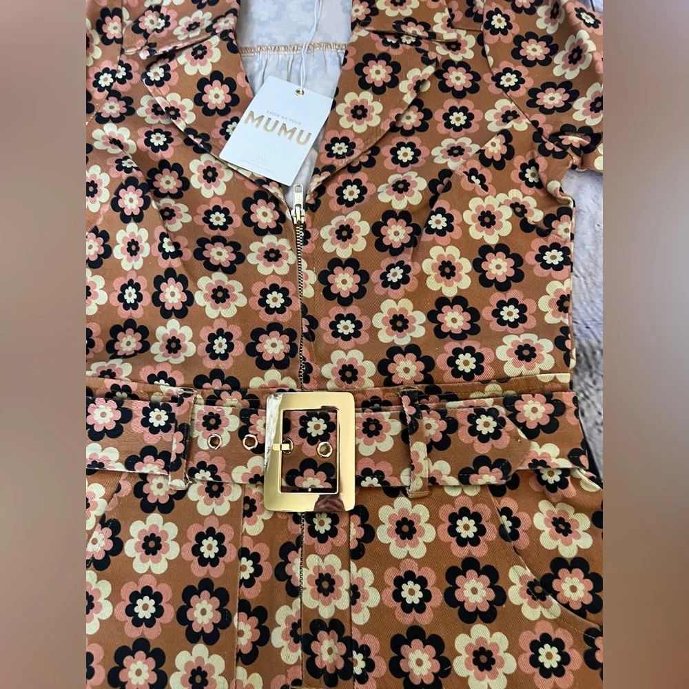 Show Me Your Mumu Outlaw Long Sleeve Dress in Aurora Floral Denim - Picture 3 of 14